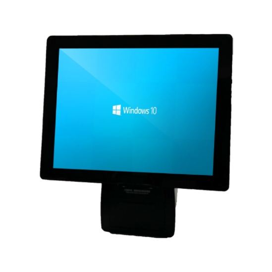 صورة NHE M60 - 15" POS terminal, i3- 5005U, 4GB, 128GB SSD, UK Power plug, black color , with 80mm embedded printer